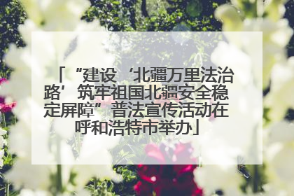 “建设‘北疆万里法治路’筑牢祖国北疆安全稳定屏障”普法宣传活动在呼和浩特市举办